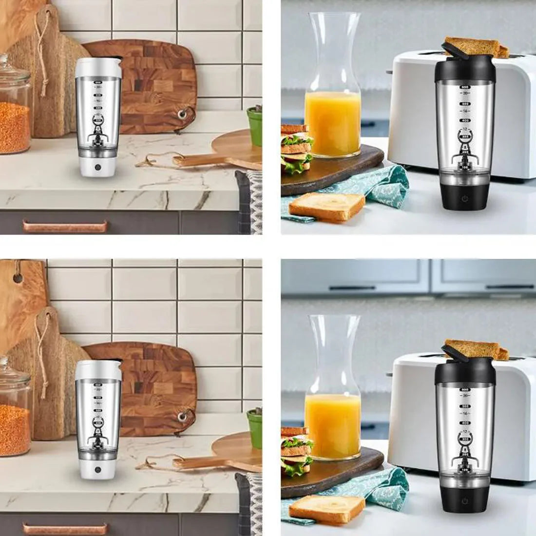 Titan PowerMix™ Electric Protein Shaker Bottle — Large Capacity Portable Sports Cup with Measurement Scale for Smooth Protein Shakes & Fitness Hydration