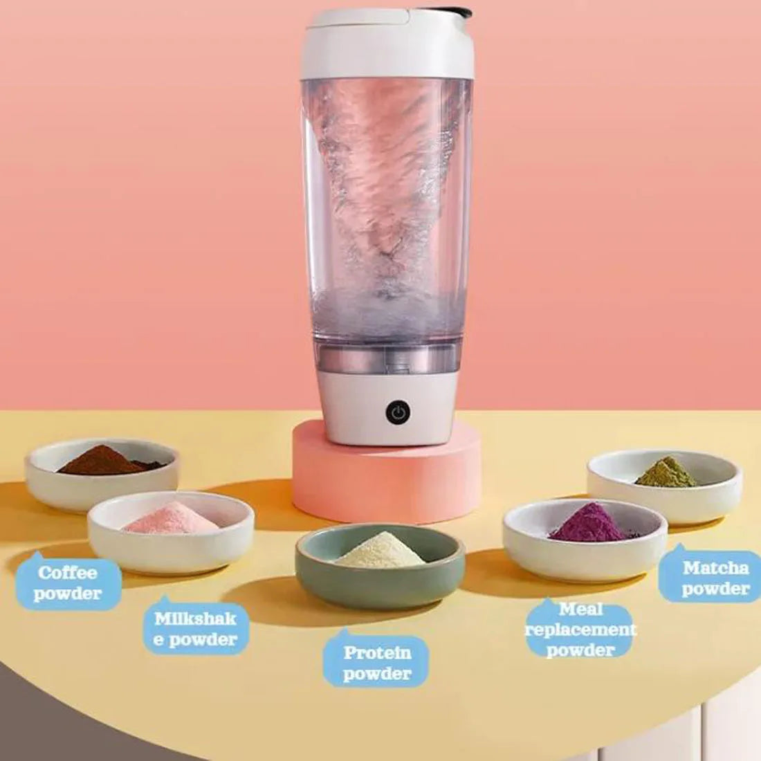 Titan PowerMix™ Electric Protein Shaker Bottle — Large Capacity Portable Sports Cup with Measurement Scale for Smooth Protein Shakes & Fitness Hydration